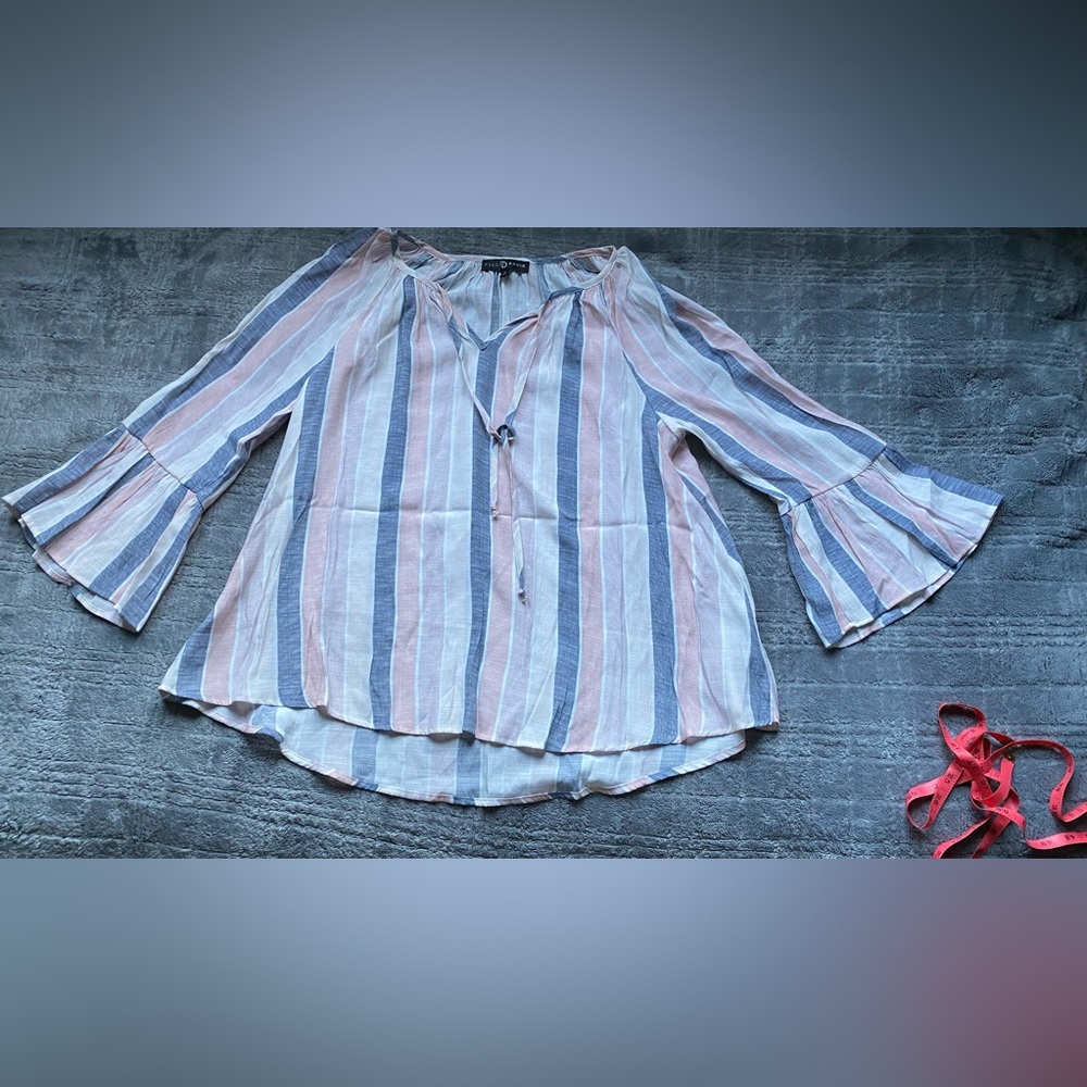 Blouse striped pinks blue